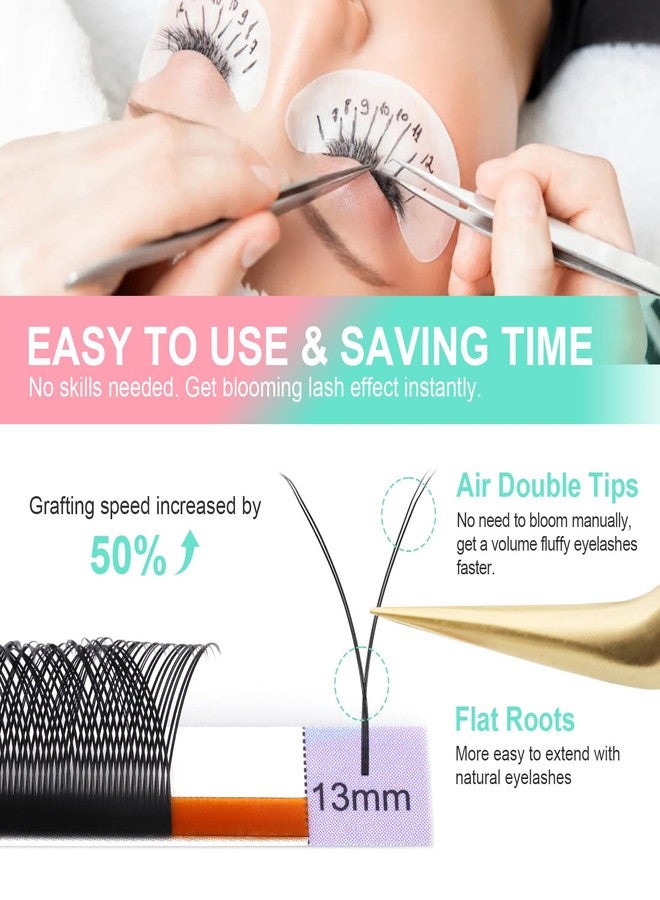 نجراكو مستلزمات وصلات الرموش NAGARAKU yy رموش جاهزة 0.07 مم، انحناء C، 8 مم، مراوح 4D روسية كثيفة، شكل Y، مينك صناعي مطفي، 12 صفًا، عنقودية، مروحية، رموش متقاطعة - Image 3